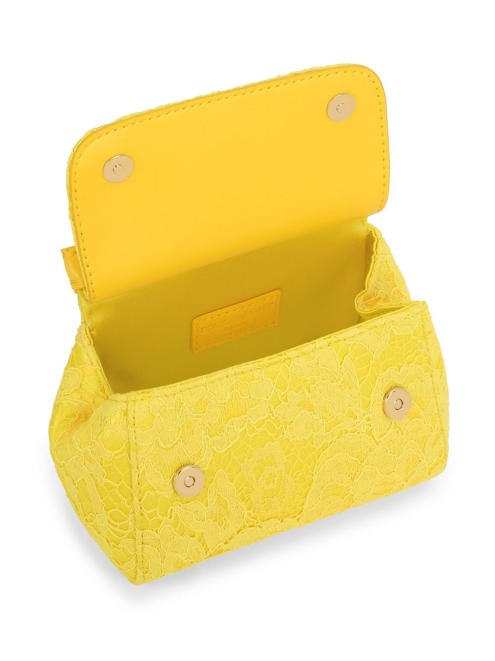 Borsa tote per bambina Dolce & Gabbana Kids gialla con placca logo sul davanti EB0003 AB011 80210 DOLCE & GABBANA KIDS