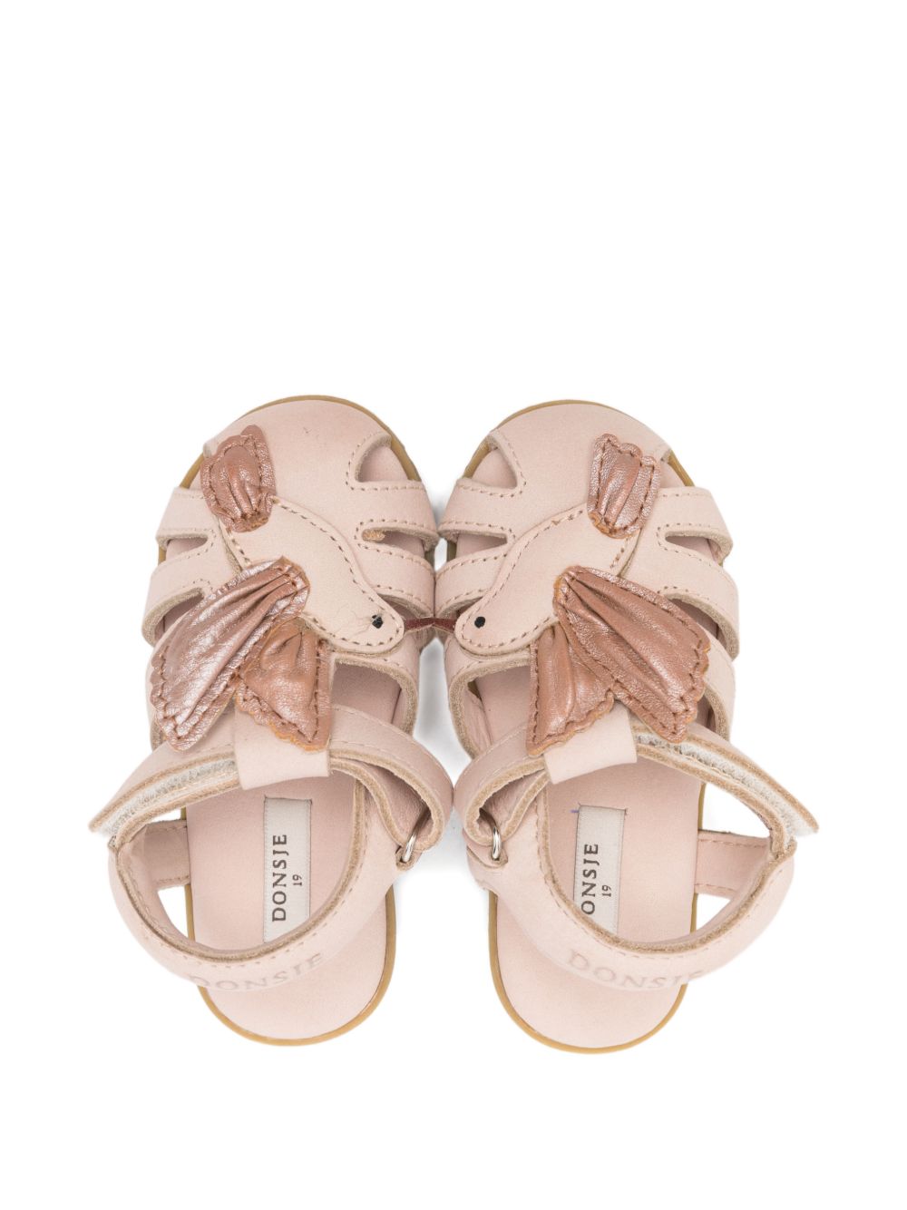 Sandali per neonata Donsje rosa con applicazione uccellino 1506102 NL10J DONSJE KIDS