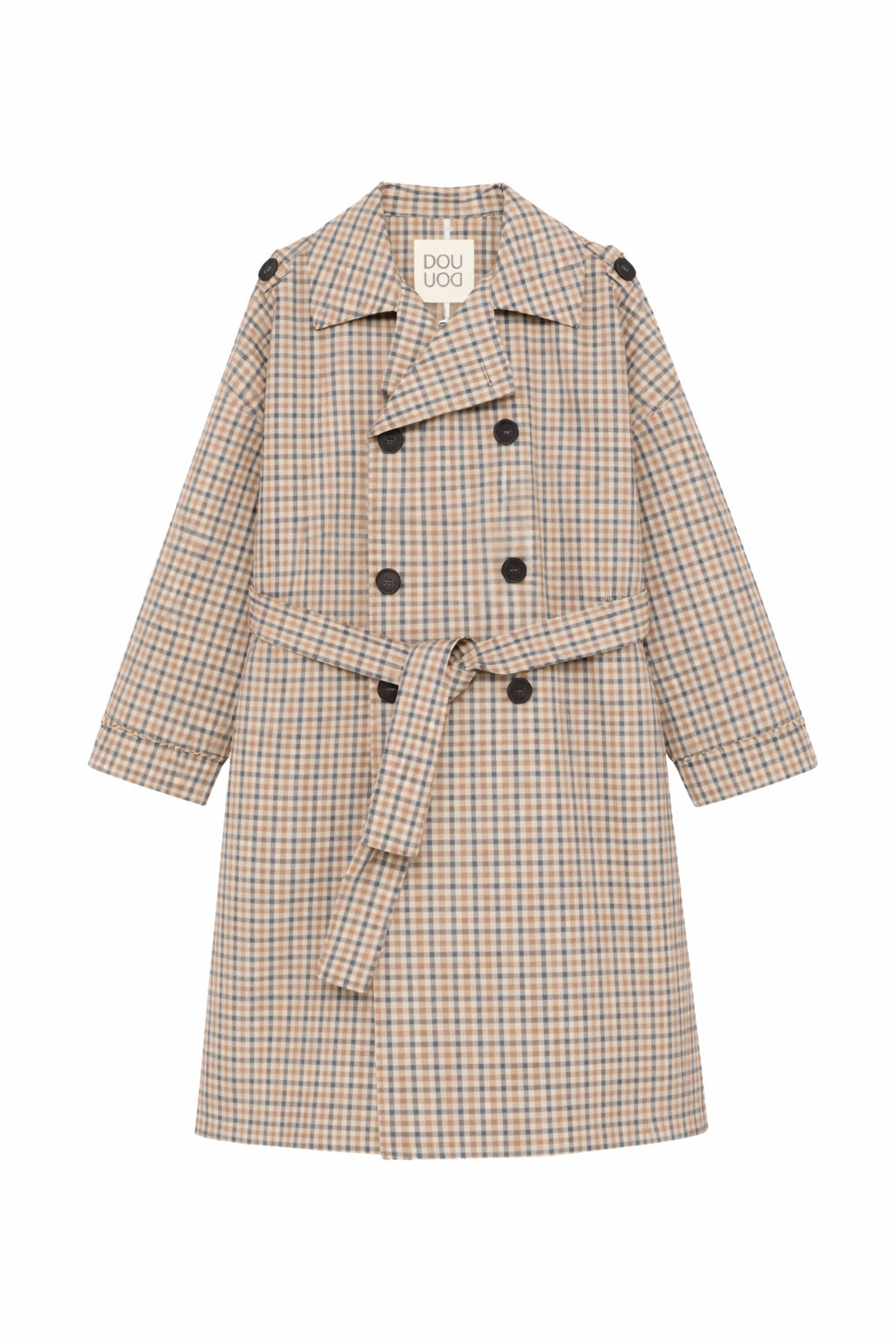 Giacca per bambina Douuod Kids beige con motivo a quadri DY2P10 B0097 108BG DOUUOD KIDS