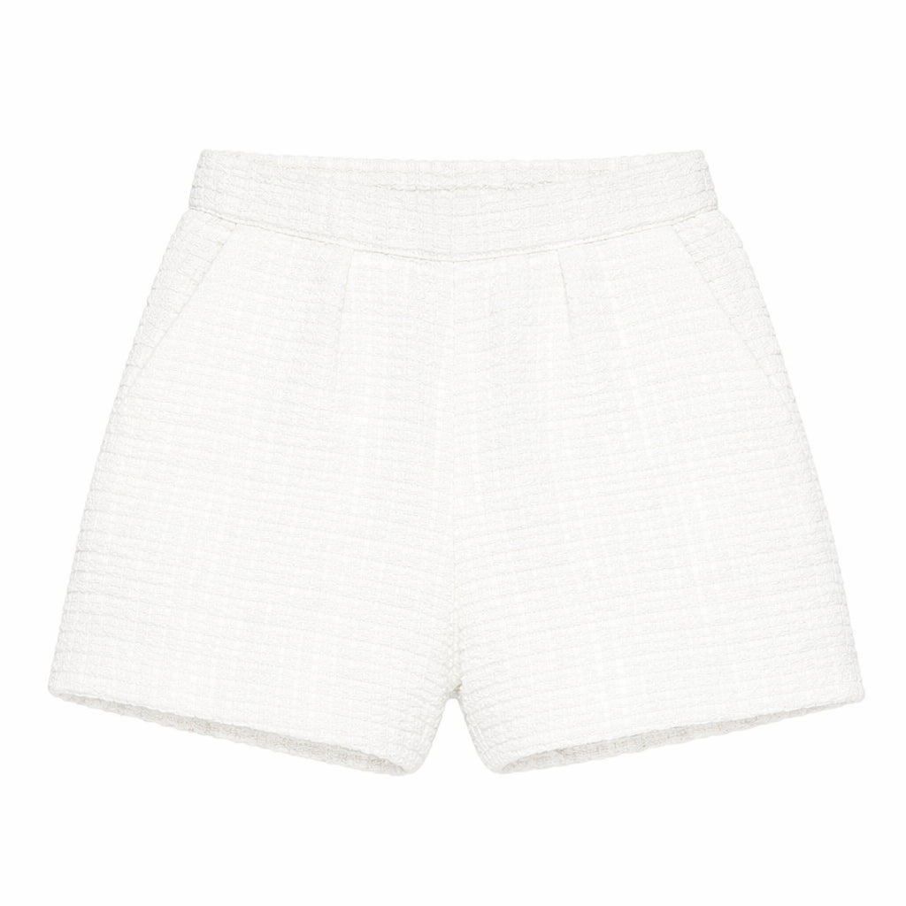 Shorts per bambina Douuod Kids bianchi con finitura in rilievo DY6B39 U0267 100 DOUUOD KIDS