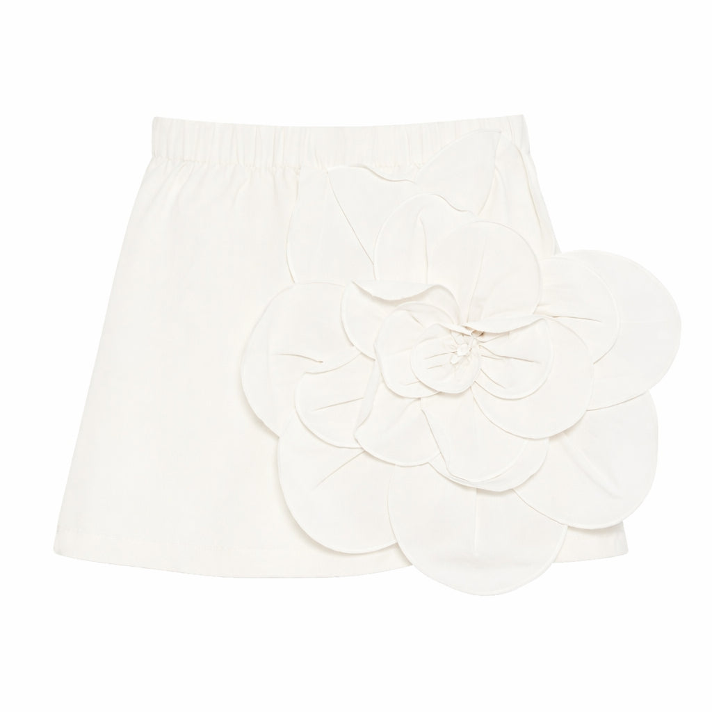 Gonna per bambina Douuod Kids bianca con dettaglio fiori DY7A71 P0589 101 DOUUOD KIDS