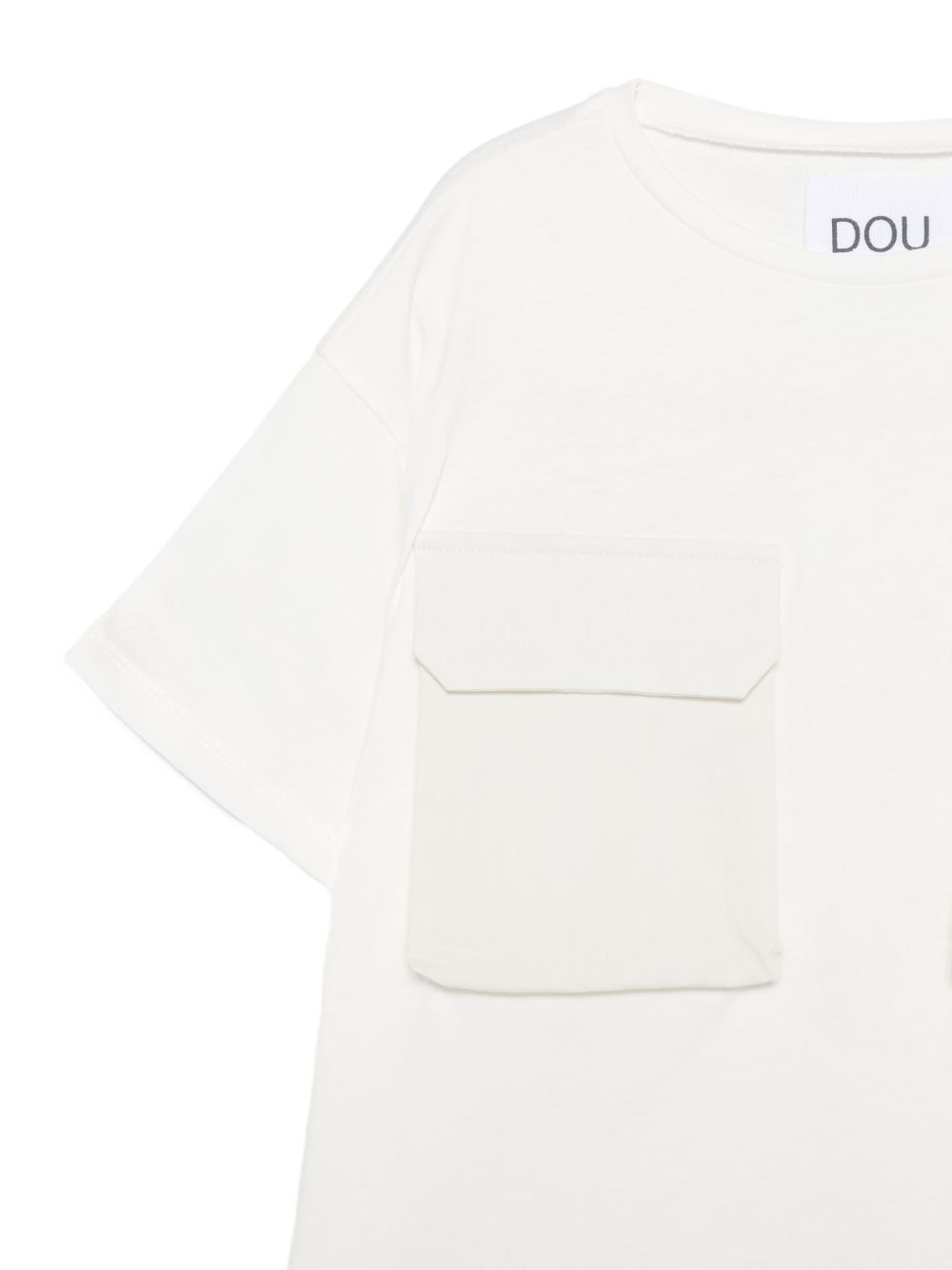 T-shirt per bambino Douuod Kids bianca con tasche sul davanti DY8P41 Z3708 101 DOUUOD KIDS