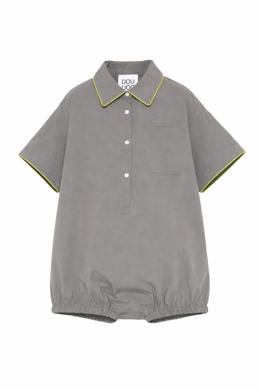 Salopette per bambina Douuod Kids grigia con taschino sul petto DYAA01 P0589 907 DOUUOD KIDS