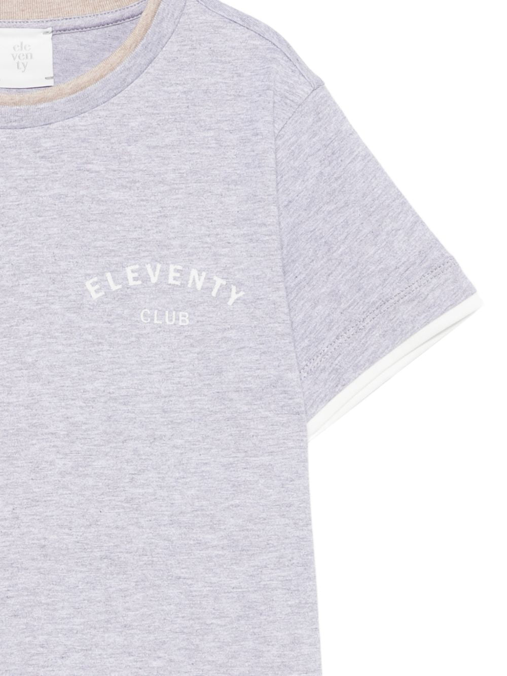 T-shirt per bambino Eleventy Kids grigia con logo sul davanti EY8P21 Z3711 804BG ELEVENTY KIDS