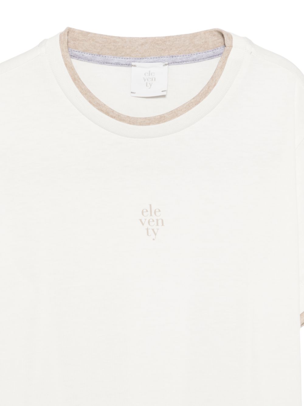 T-shirt per bambino Eleventy Kids bianca con bordi a contrasto EY8P31 Z3708 101BG ELEVENTY KIDS