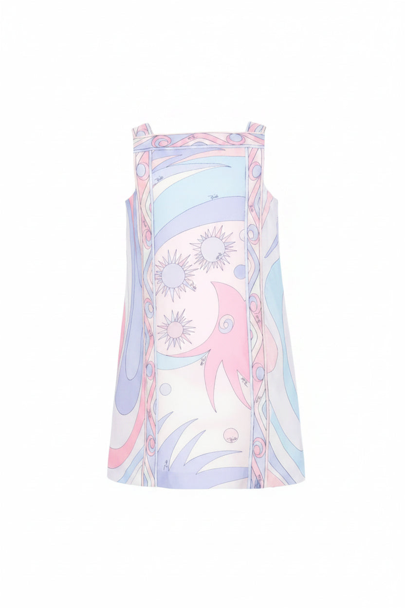Abito per bambina Pucci Junior rosa chiaro con scollo quadrato PY1C72 S0237 508LI EMILIO PUCCI KIDS