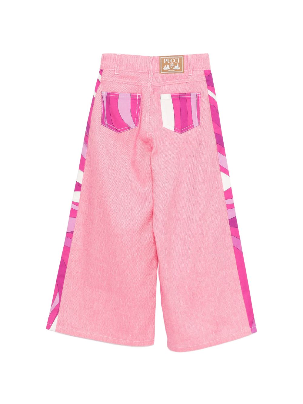 Pantaloni per bambina Emilio Pucci Junior rosa con stampa laterale PY6B30 D0139 542 EMILIO PUCCI KIDS