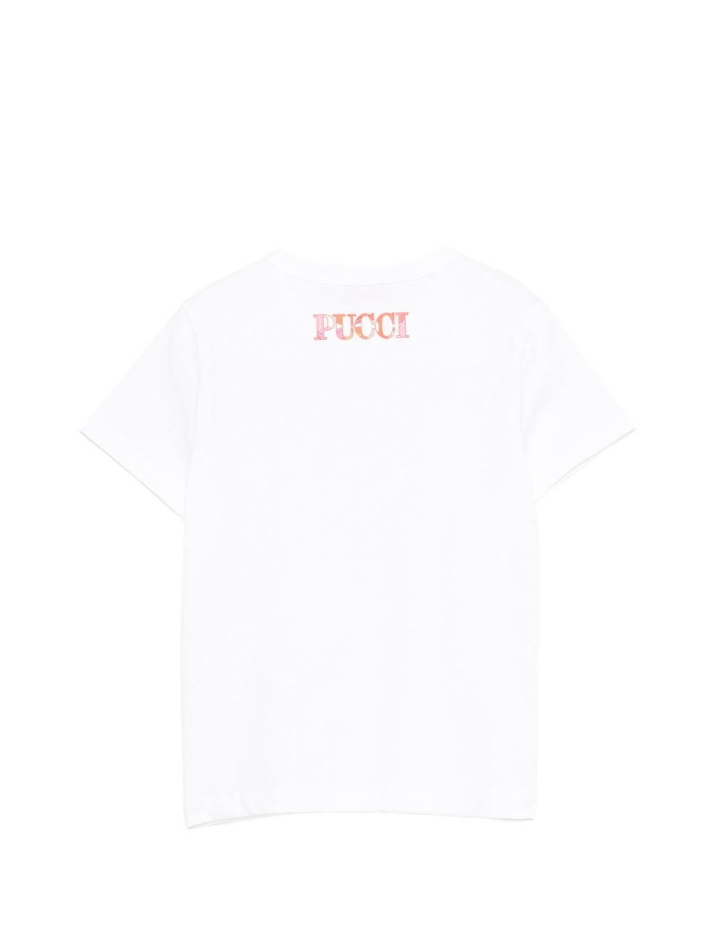 T-shirt per bambina Emilio Pucci Junior bianca con stampa grafica PY8B21 Z3672 100AR EMILIO PUCCI KIDS