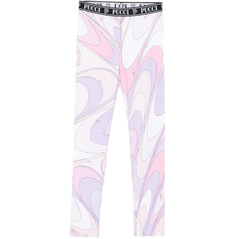 Leggings per bambina Emilio Pucci Junior multicolore con stampa Iride PY6B61 Z3688 508LI EMILIO PUCCI KIDS