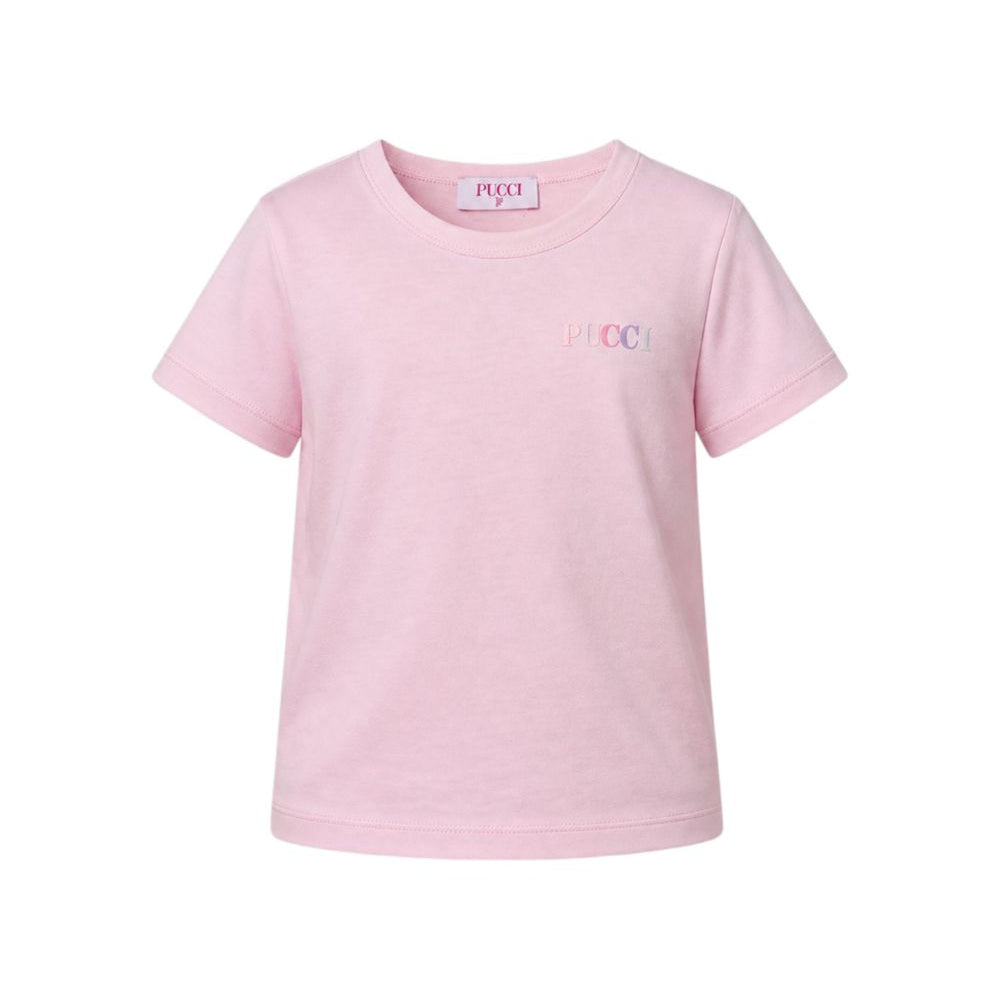 T-shirt per bambina Emilio Pucci Kids rosa con logo sul davanti PY8A81 Z3672 51E EMILIO PUCCI KIDS