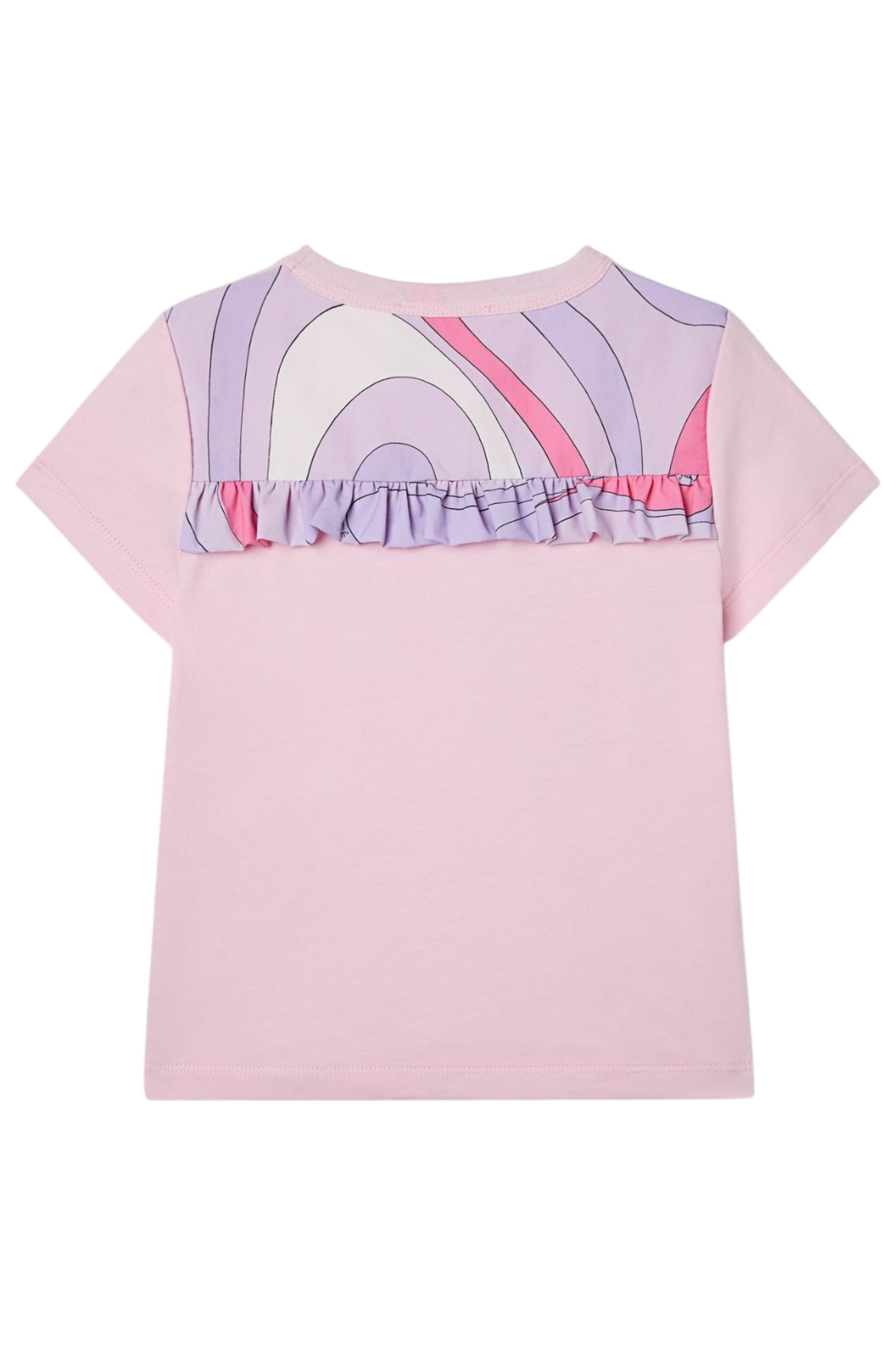 T-shirt per bambina Emilio Pucci Kids rosa con logo sul davanti PY8A81 Z3672 51E EMILIO PUCCI KIDS