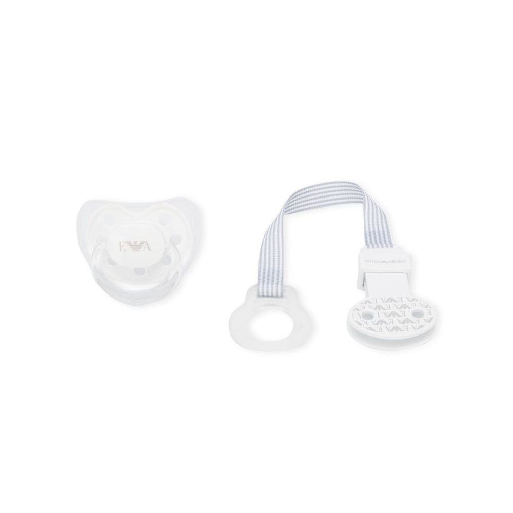 Ciuccio per neonati Emporio Armani Kids bianco con stampa 409174 CC919 00010 EMPORIO ARMANI KIDS