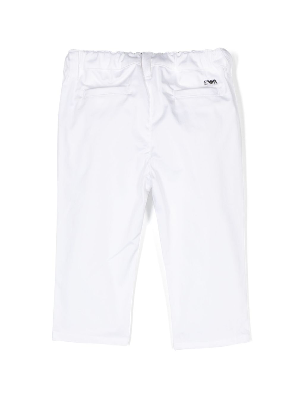 Pantaloni per neonato Emporio Armani Kids bianchi con placca logo 8NHP60 4N6YZ 0100 EMPORIO ARMANI KIDS