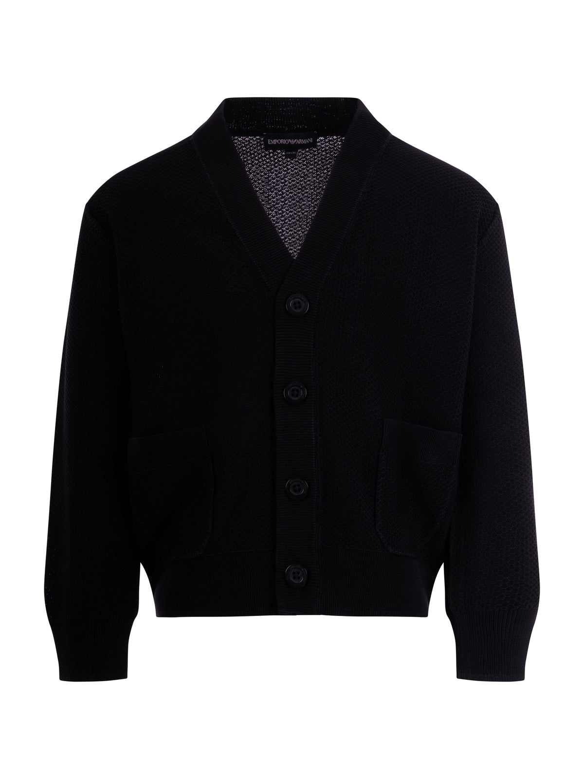Cardigan per bambino Emporio Armani Kids blu con texture traforata EB001221 AF23412 UB118 EMPORIO ARMANI KIDS