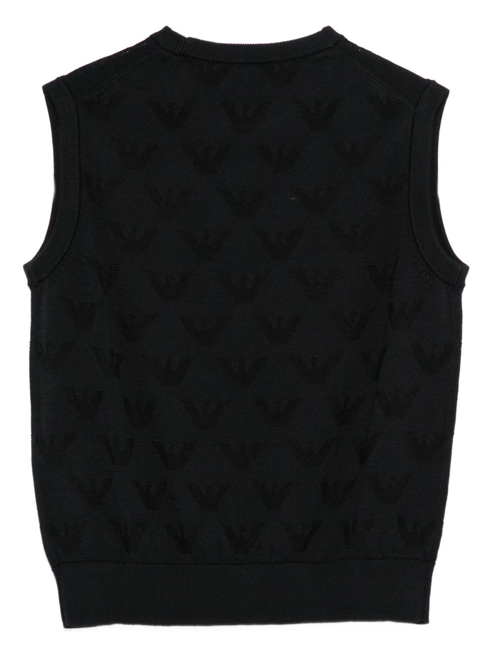 Gilet per bambino Emporio Armani Kids blu con orlo a coste EB001355 AF23415 UB118 EMPORIO ARMANI KIDS