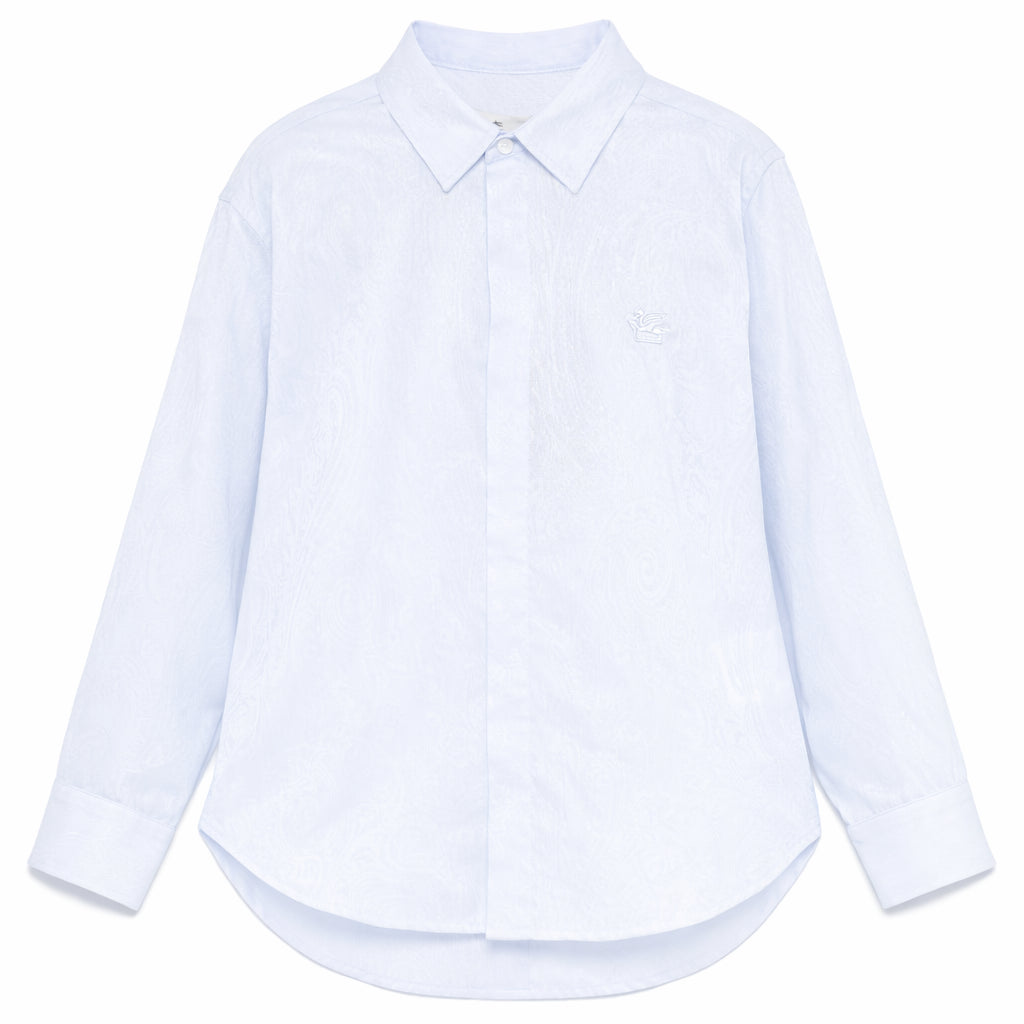 Camicia per bambino Etro Kids azzurra con effetto jacquard GW5P10 P0472 600 ETRO KIDS