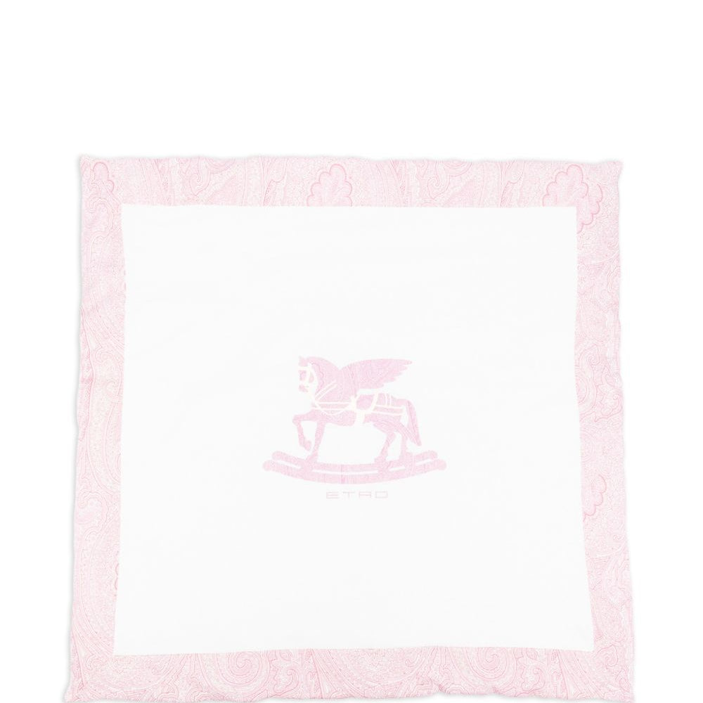 Coperta per neonata ETRO KIDS Pegaso bianco con stampa paisley GY0520 Z3672 102RS ETRO KIDS