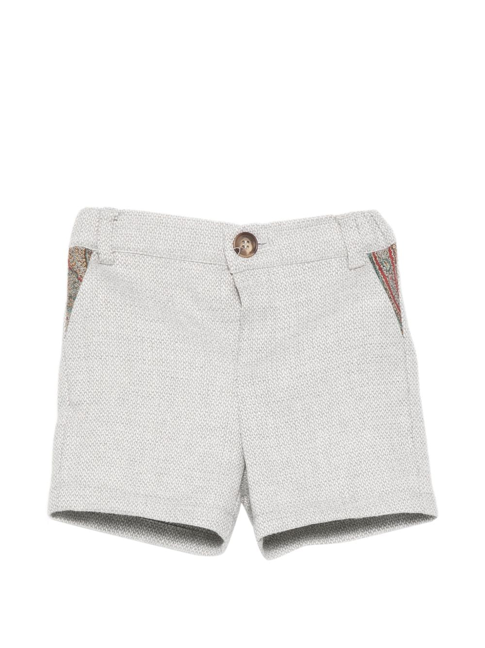 Shorts per neonato Etro Kids grigi con inserti con motivo Paisley GY6519 I0314 956 ETRO KIDS