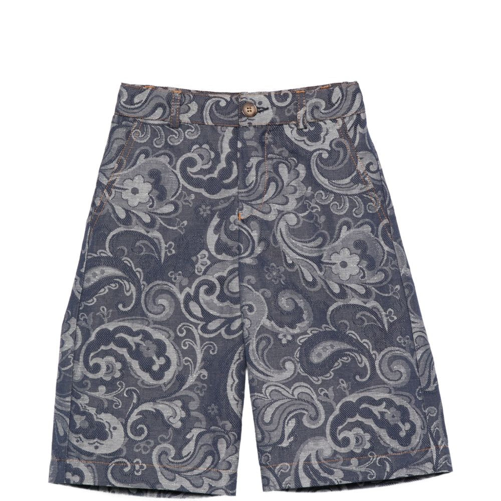 Shorts per bambino Etro Kids blu con motivo Paisley all-over GY6P09 I0308 620 ETRO KIDS