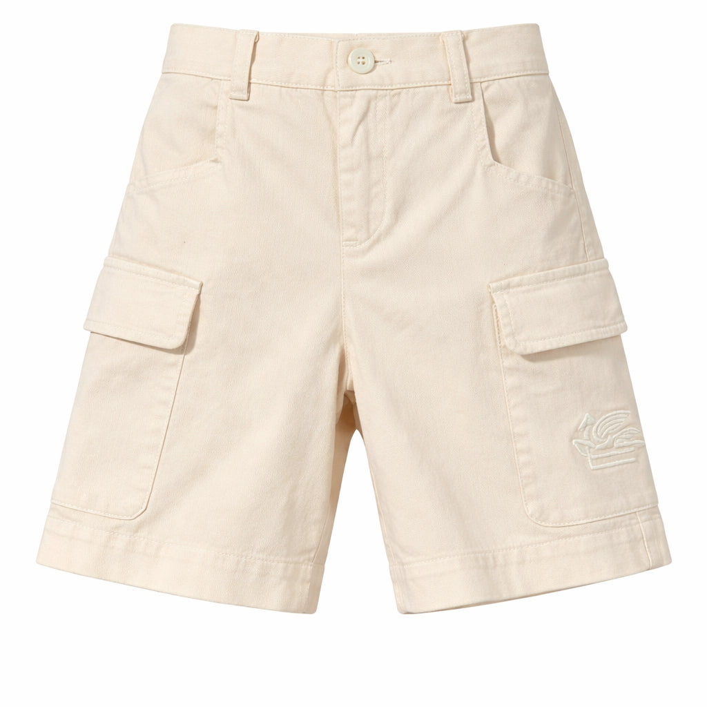 Shorts per bambino Etro Kids beige con applicazione logo sul retro GY6P49 G0064 105 ETRO KIDS