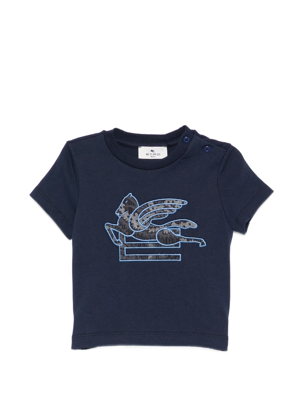 T-shirt per neonato Etro Kids blu con ricamo Pegaso GY8531 Z3672 617 ETRO KIDS