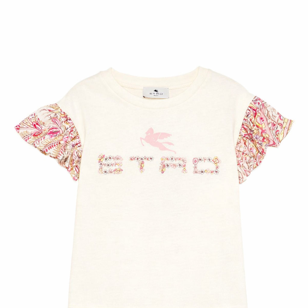T-shirt per bambina Etro Kids beige con stampa floreale GY8A01 Z3672 102RS ETRO KIDS