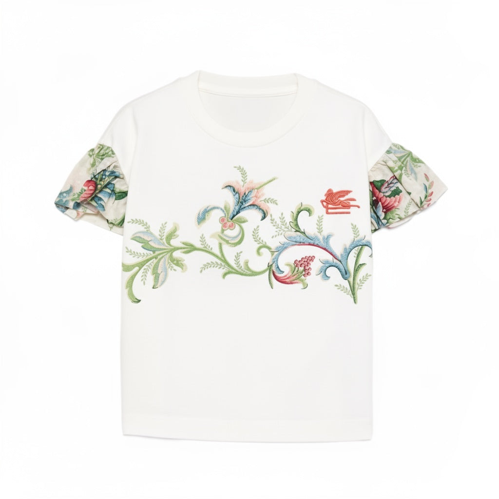 T-shirt per bambina ETRO KIDS bianca con stampa grafica GY8A51 Z3672 102 ETRO KIDS