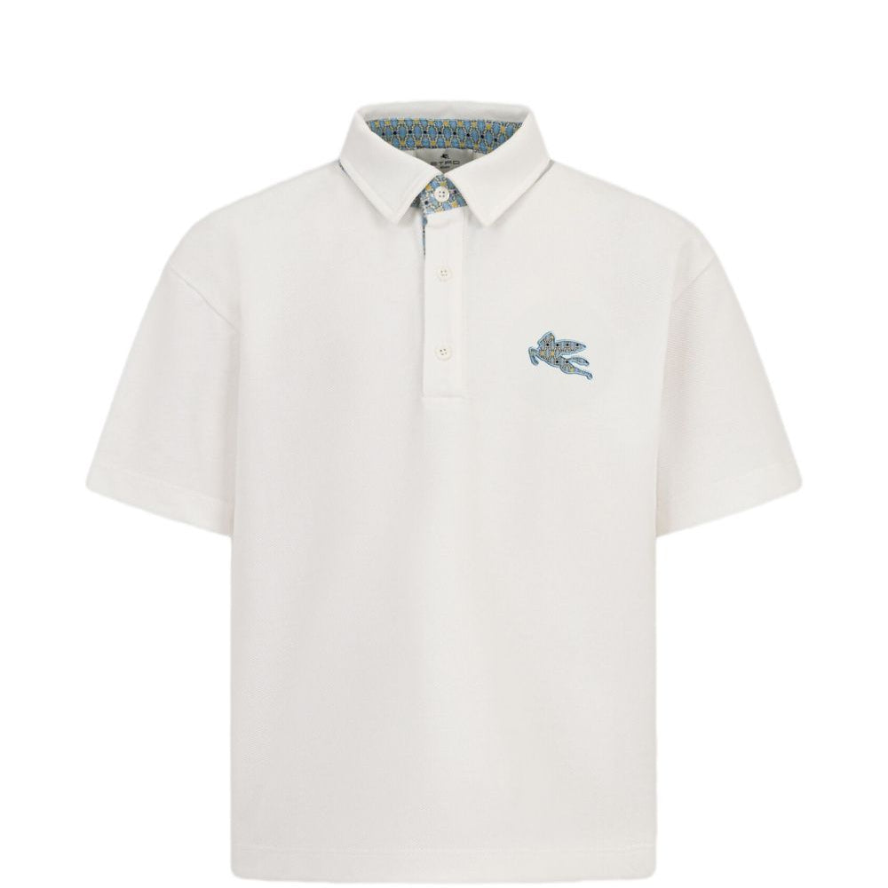 T-shirt per bambino Etro Kids bianca con ricamo Pegaso sul davanti GY8P01 Z0022 101 ETRO KIDS