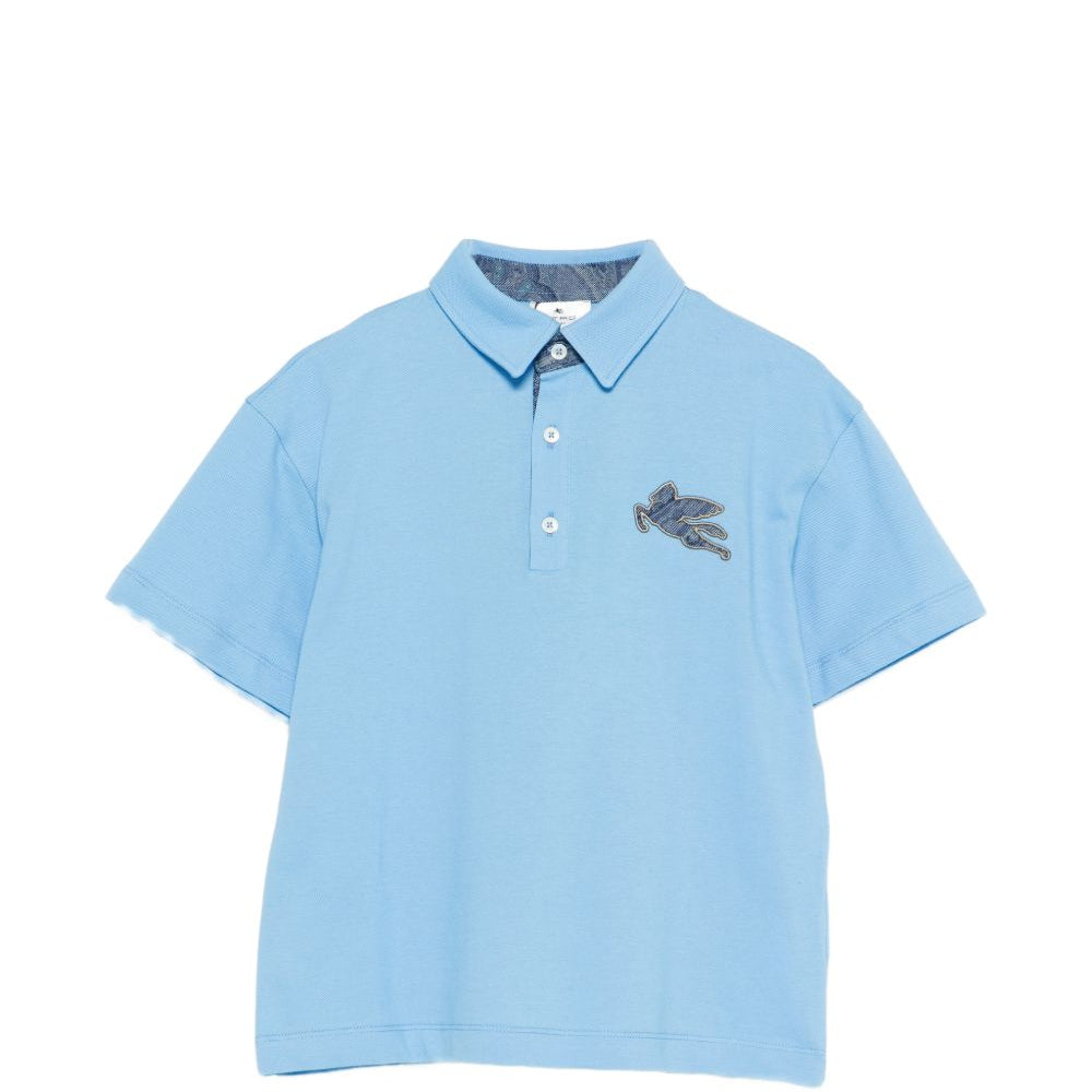 Polo per bambino Etro Kids azzurra con dettaglio logo GY8P01 Z0022 673 ETRO KIDS