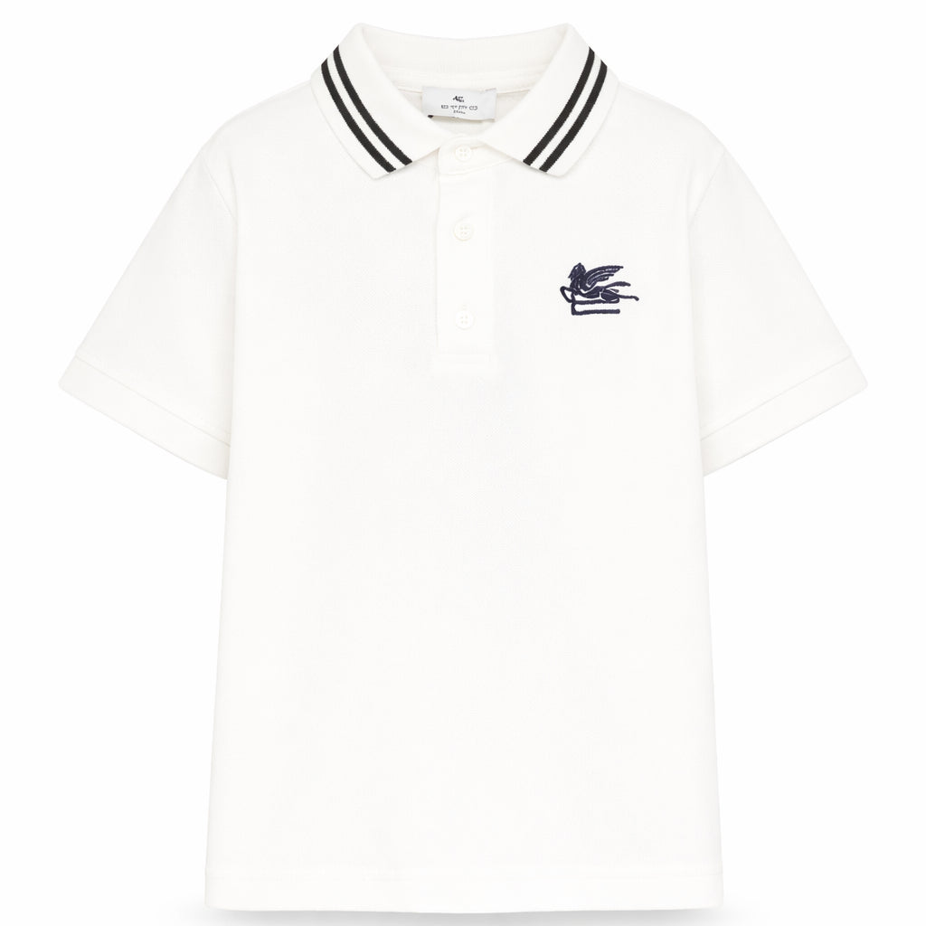 Polo per bambino Etro Kids bianca con logo ricamato GY8P11 Z2119 101 ETRO KIDS