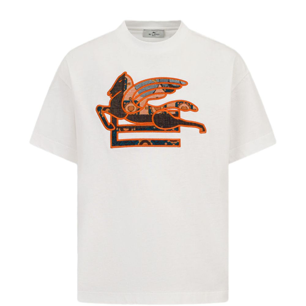 T-shirt per bambino Etro Kids bianca con ricamo Pegaso GY8P81 Z3672 102 ETRO KIDS