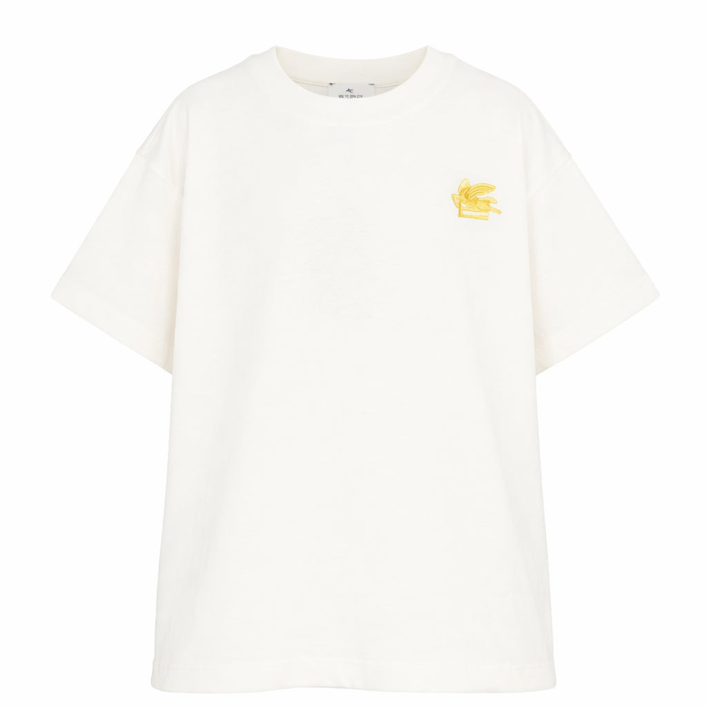 T-shirt per bambino Etro Kids bianca con logo ricamato GY8P91 Z3672 102 ETRO KIDS