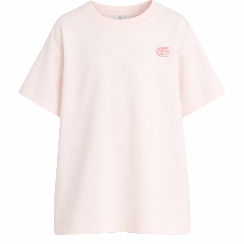 T-shirt per bambina Etro Kids rosa con logo ricamato GY8P91 Z3672 501 ETRO KIDS