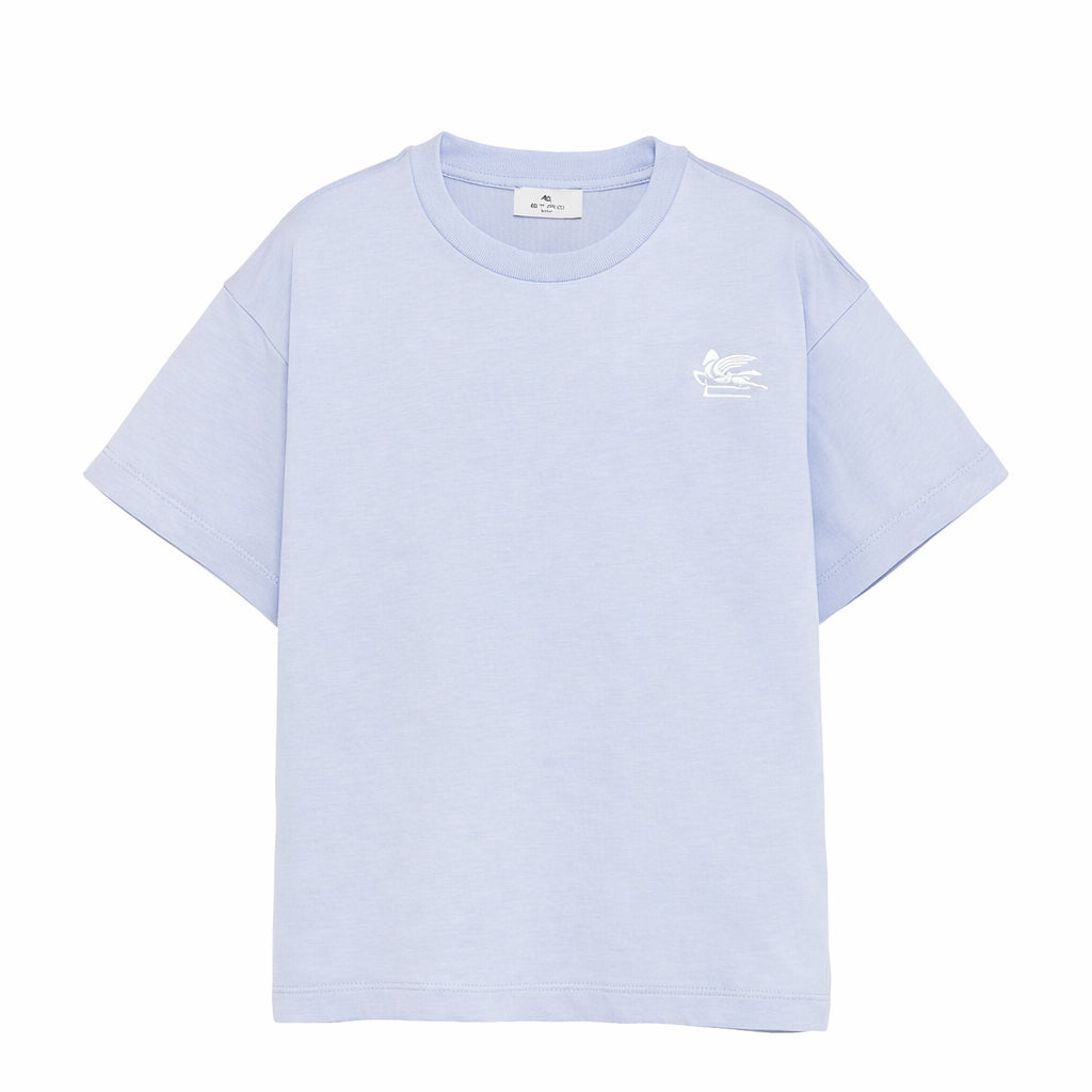 T- shirt per bambino Etro Kids azzurra con logo ricamato GY8P91 Z3672 602 ETRO KIDS