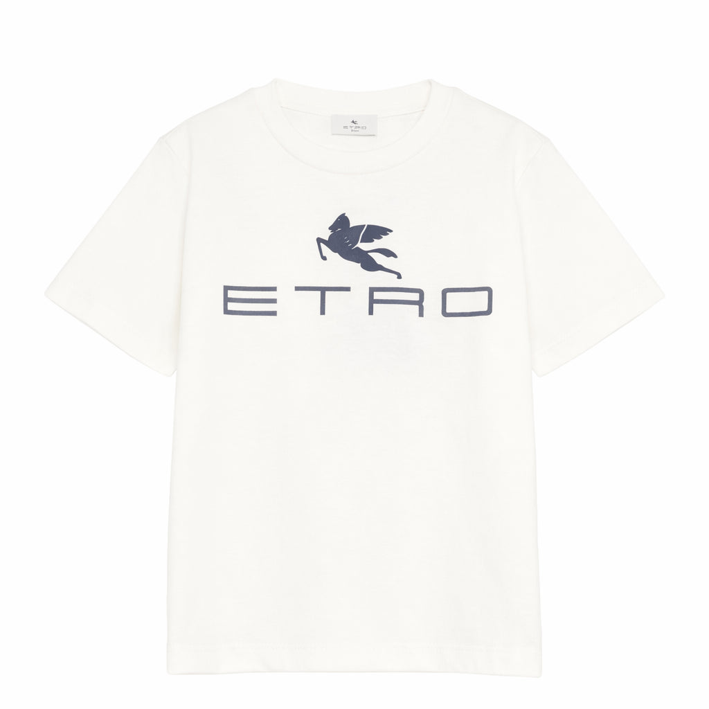 T-shirt per bambino Etro Kids beige con logo sul davanti GY8Q11 Z3672 102 ETRO KIDS