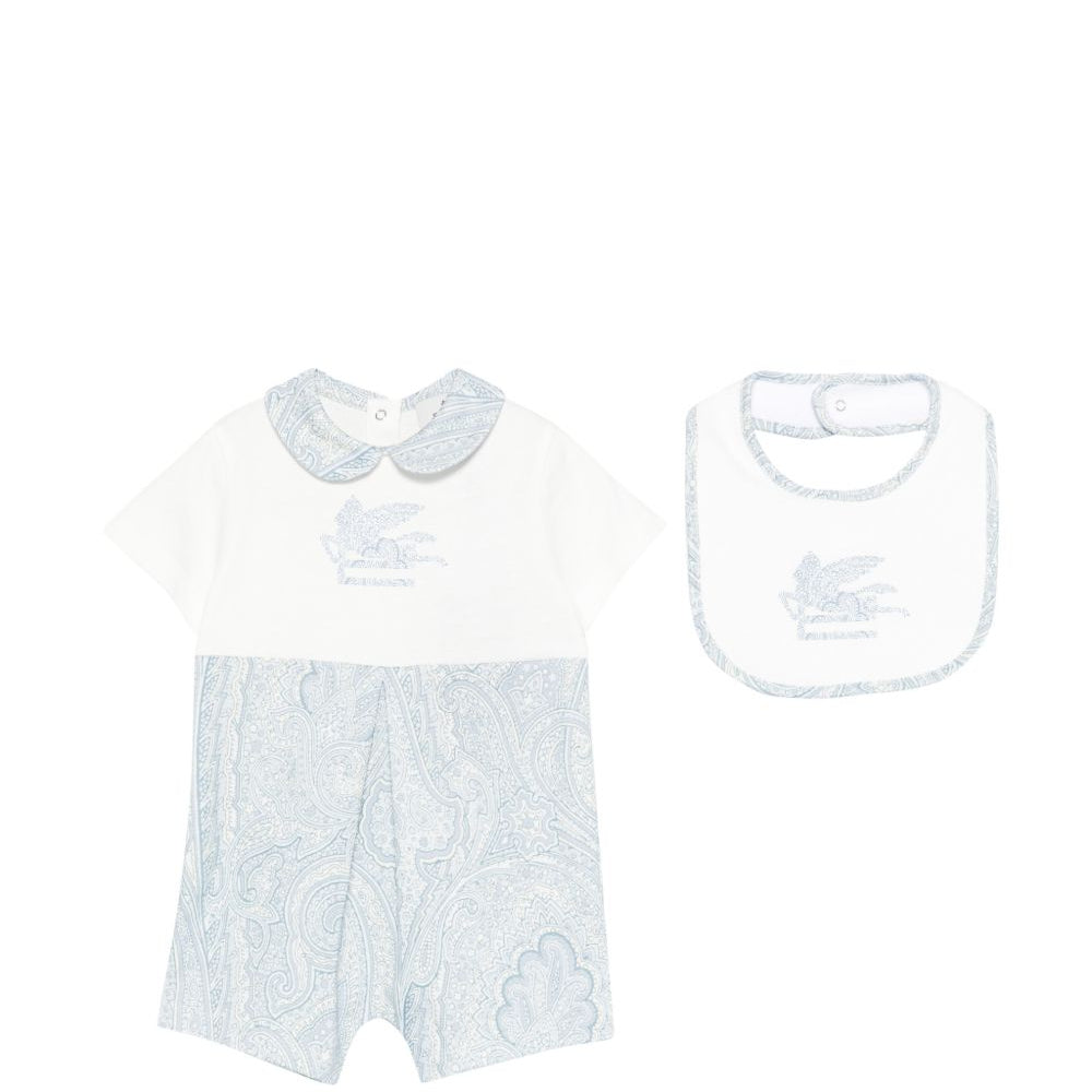 Tutina e bavaglino per neonato ETRO KIDS bianchi con stampa paisley (2 pezzi) GYB550 Z3771 602 ETRO KIDS