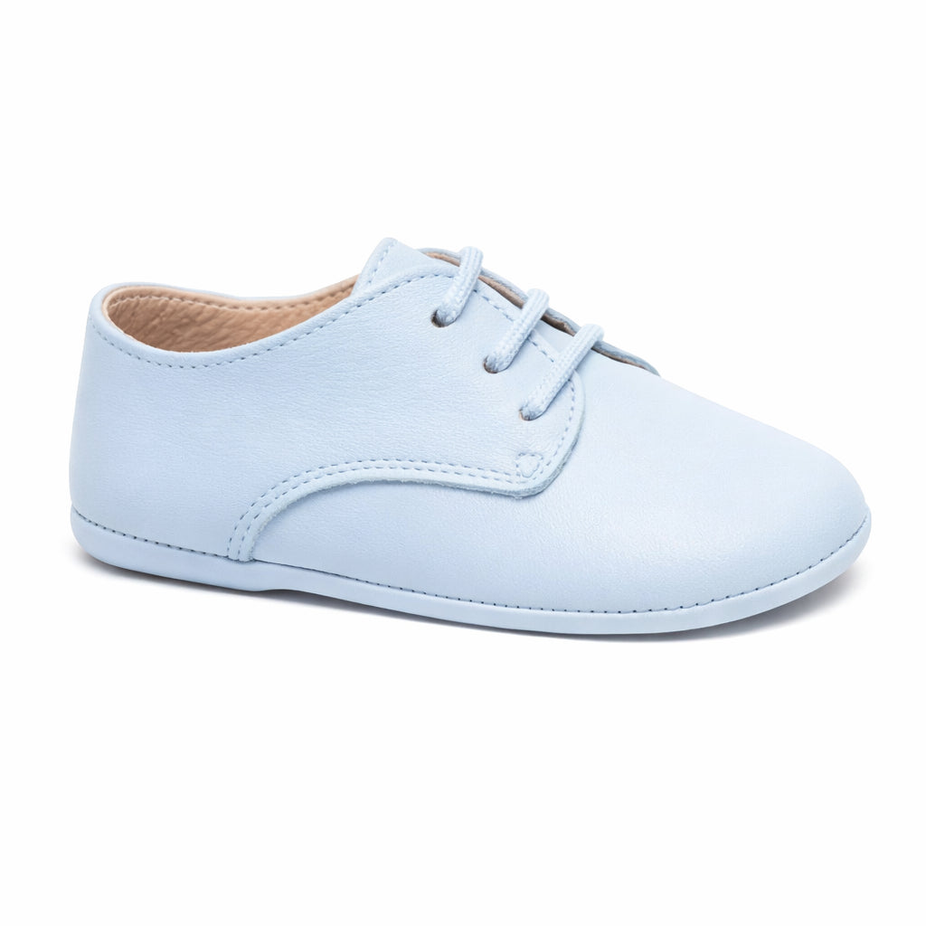 Scarpine primi passi per neonato Eli1957 azzurre con chiusura frontale con lacci 10016AL CELESTE Eli Kids