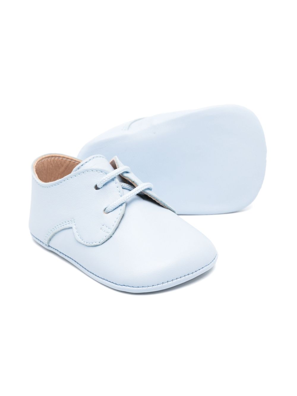 Scarpine primi passi per neonato Eli1957 azzurre con chiusura frontale con lacci 10016AL CELESTE Eli Kids