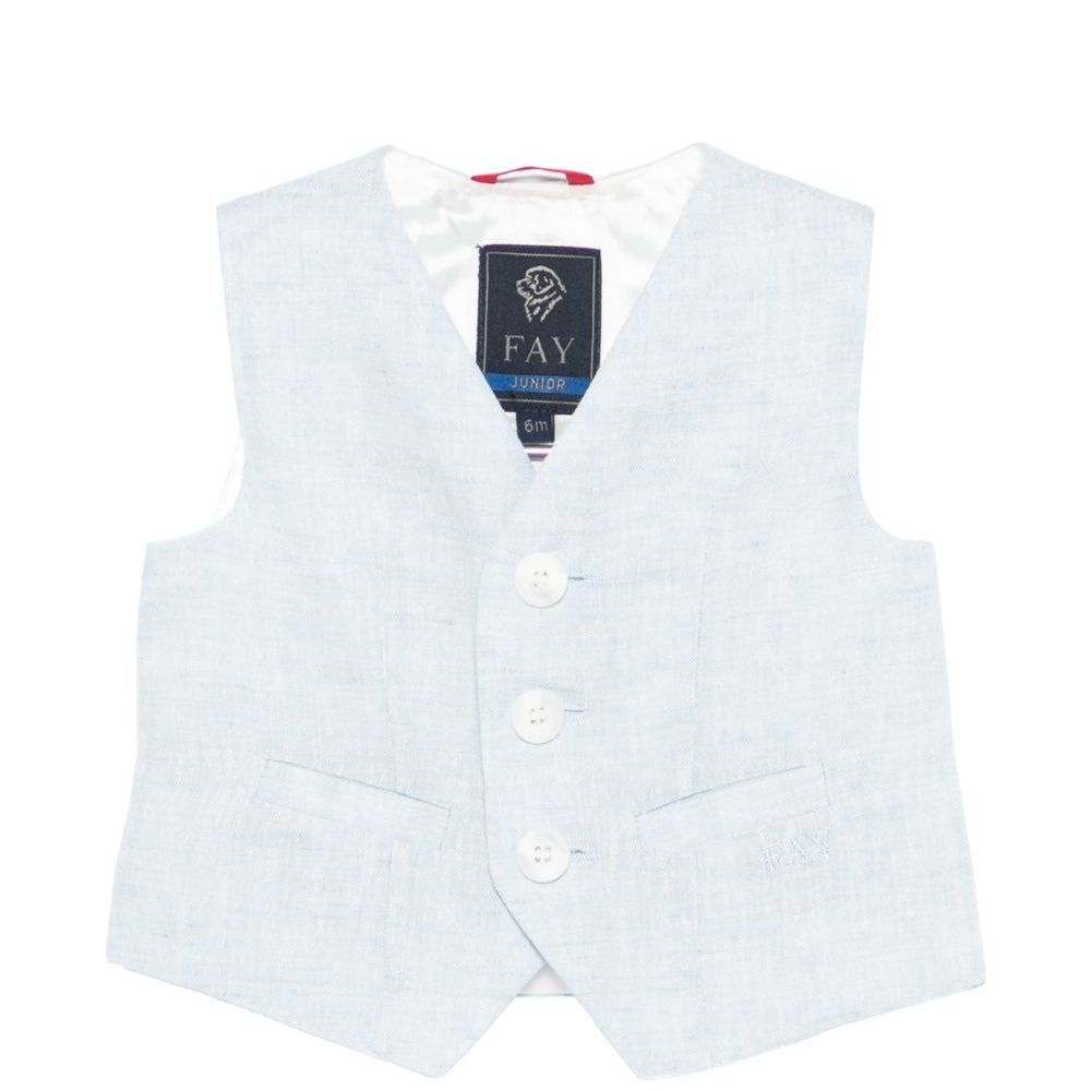 Gilet per neonato Fay Kids azzurro con scollo a V FY2542 I0318 607 FAY KIDS