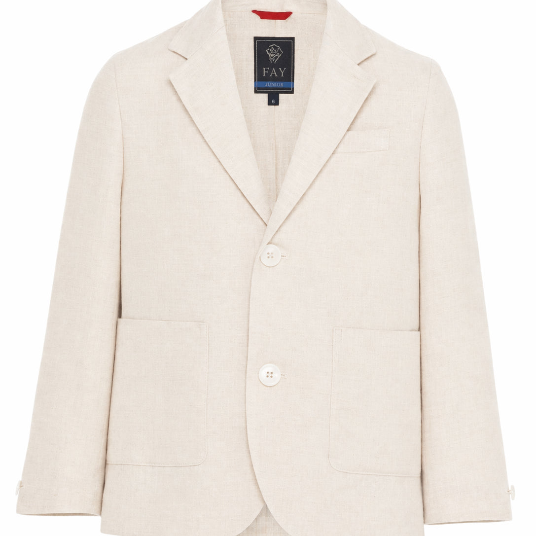 Giacca per bambino Fay Kids bianca con revers classici FY2Q34 I0318 109 FAY KIDS