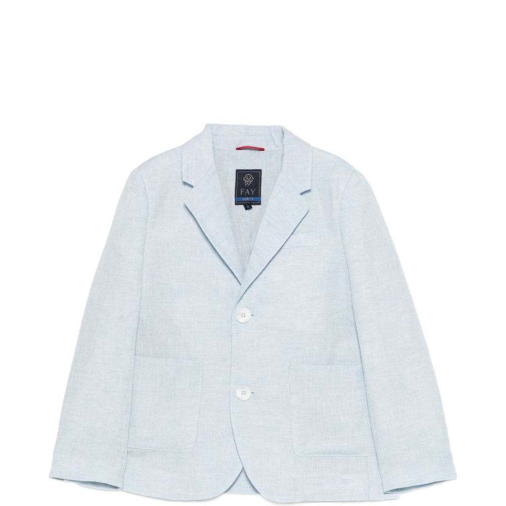 Blazer per bambino Fay Kids azzurro con revers classici FY2Q34 I0318 607 FAY KIDS