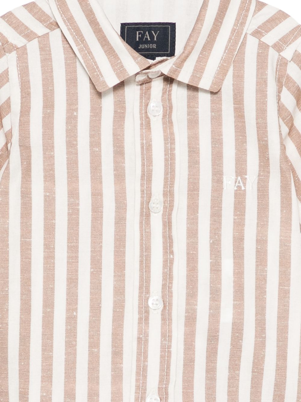 Camicia per neonato Fay Kids beige a righe a maniche corte FY5510 Z3691 101BR FAY KIDS