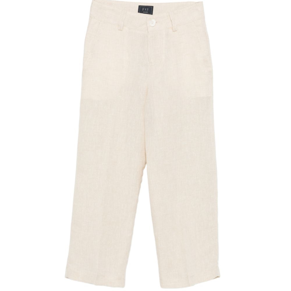 Pantaloni per bambino Fay Kids beige con logo ricamato sul retro FY6P50 I0318 109 FAY KIDS
