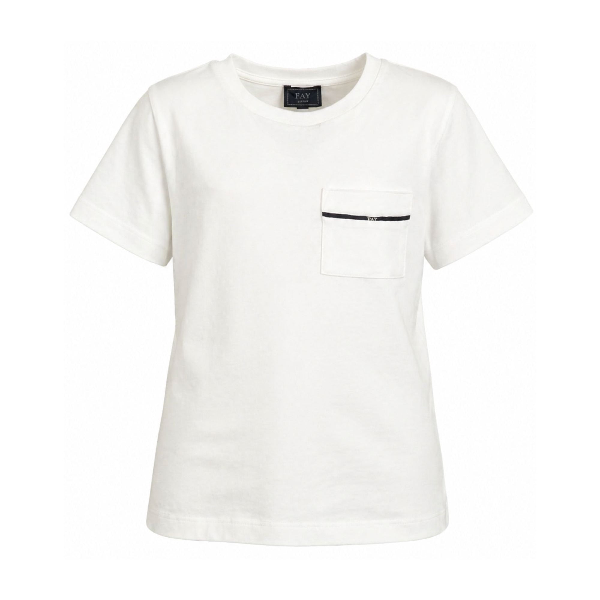 T-shirt per bambino Fay Kids bianca con taschino sul petto FY8P51 Z3708 101 FAY KIDS