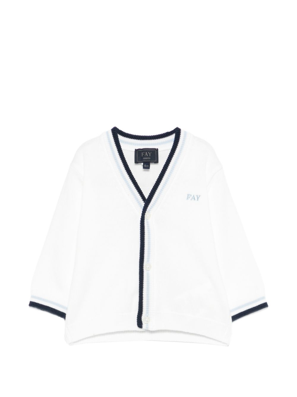 Cardigan per neonato Fay Kids bianco con dettagli blu e azzurri FY9510 Z3668 101 FAY KIDS