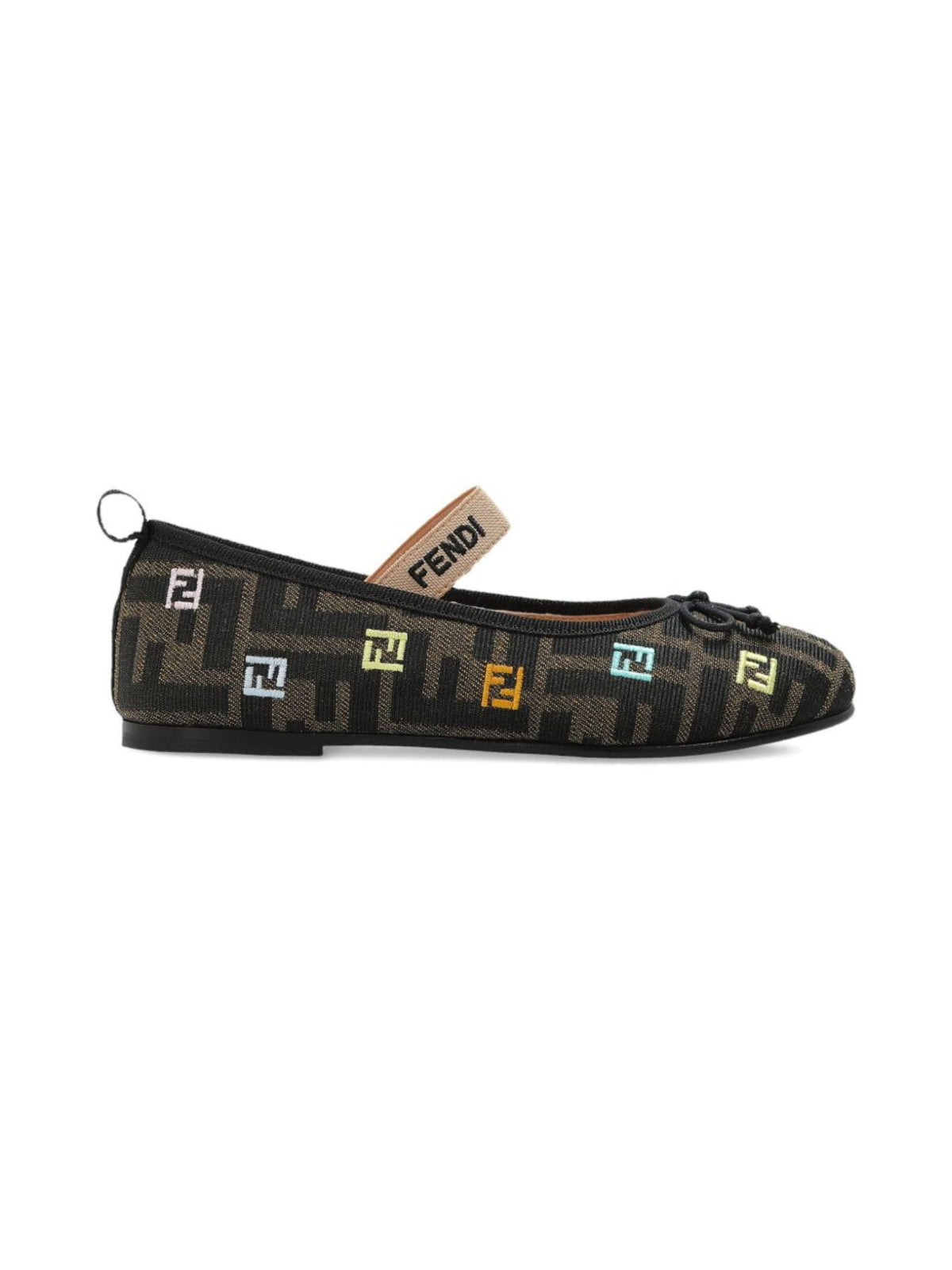 Ballerine per bambina Fendi Kids marrone con motivo FF JFR566 AWK2 F1HFI FENDI KIDS