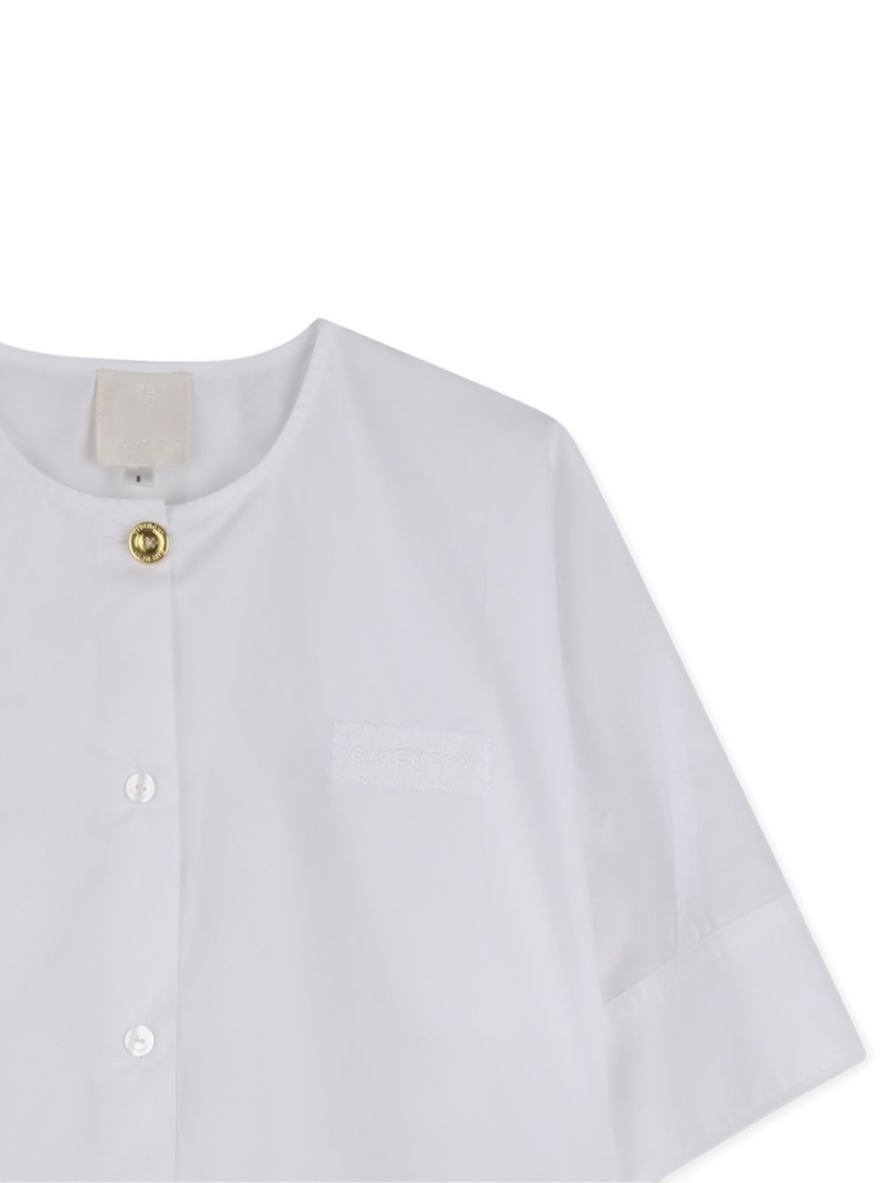 Camicia per bambina Givenchy Kids bianca a maniche corte con bottoni H31220 10P GIVENCHY KIDS
