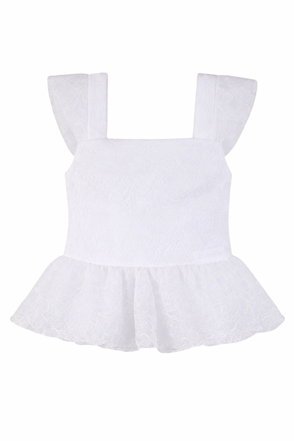 Top per bambina Givenchy Kids bianco con ricamo floreale in pizzo H31232 10P GIVENCHY KIDS