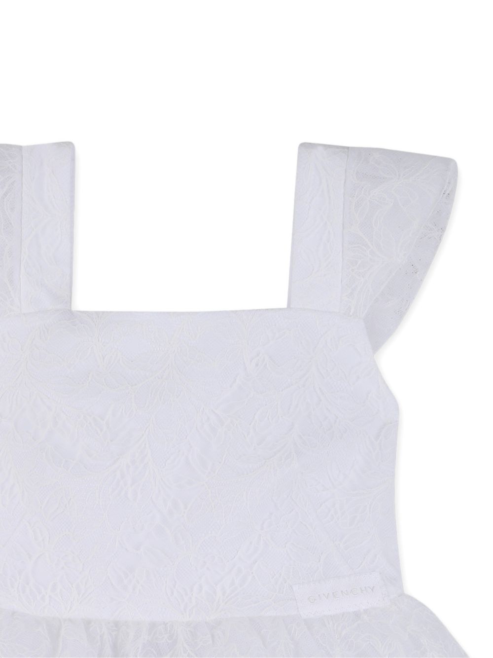 Top per bambina Givenchy Kids bianco con ricamo floreale in pizzo H31232 10P GIVENCHY KIDS