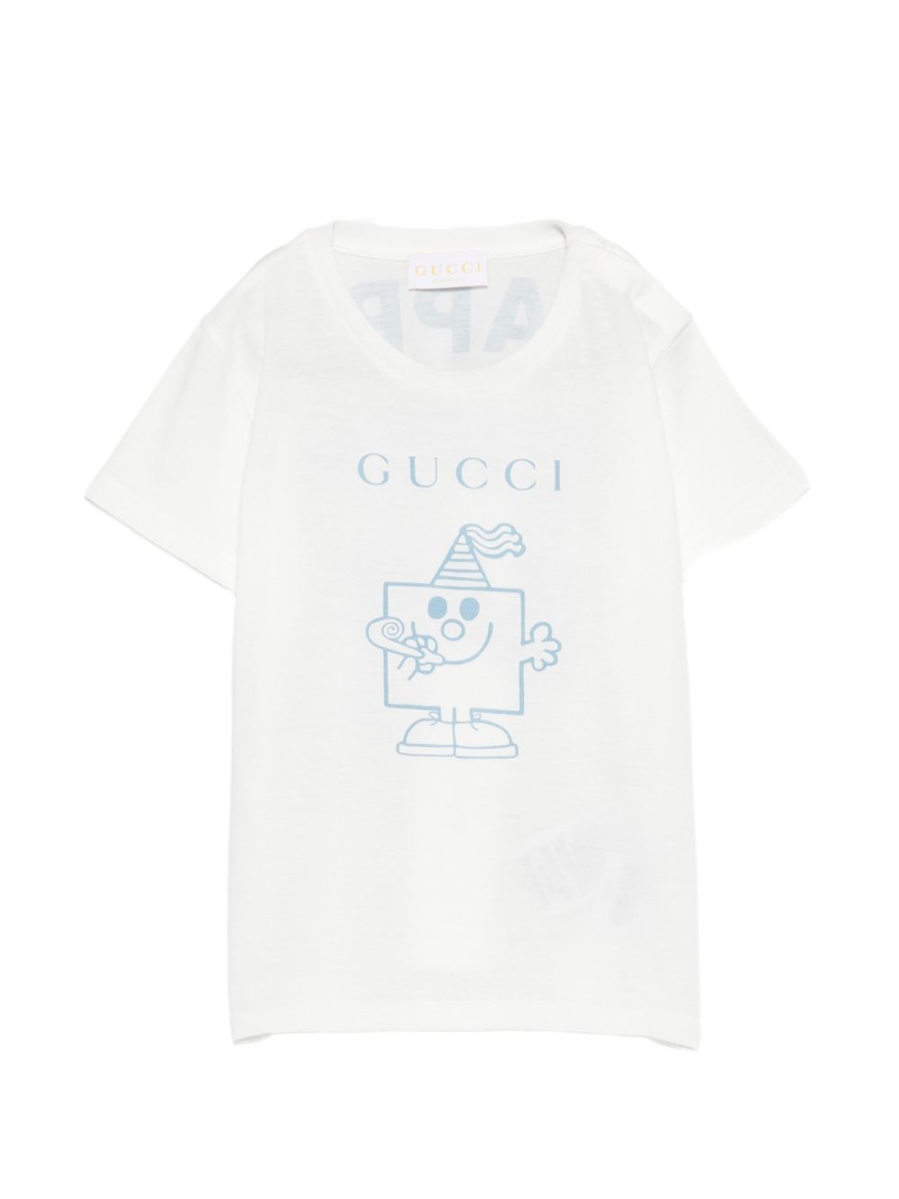 T-shirt per neonata Gucci Kids bianca con motivo Happy Birthday 834576XJHPI 9214 GUCCI KIDS